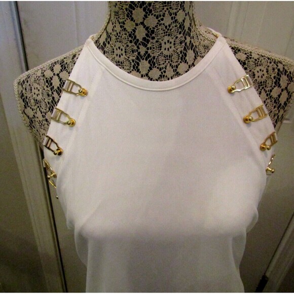 Murmur Reserve Blouse Top in White Gold Hardware Designer Retail $249 Sz 38 US M - Picture 4 of 10
